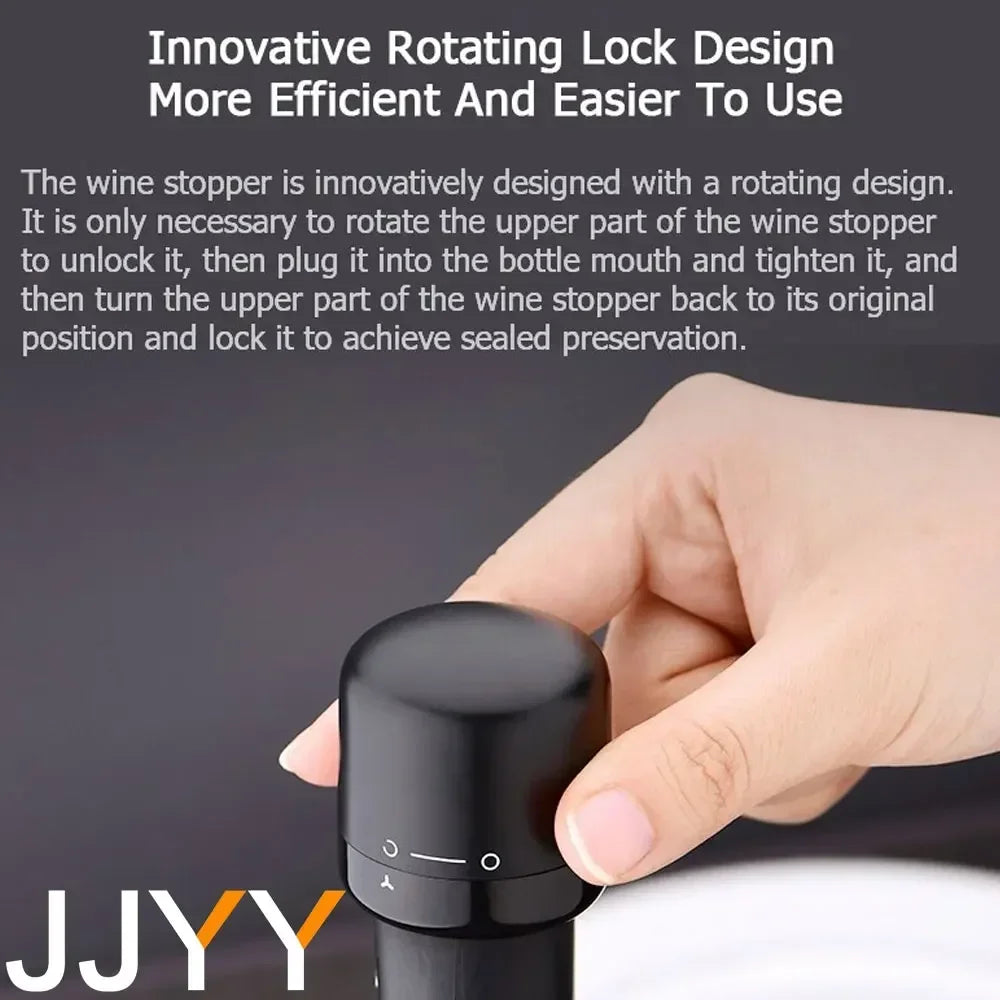 JJYY Vacuum Red Wine Champagne Bottle Stopper Set