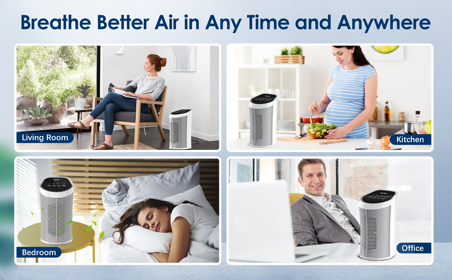 Sejoy Air Purifier with HEPA Filter and Ionizer