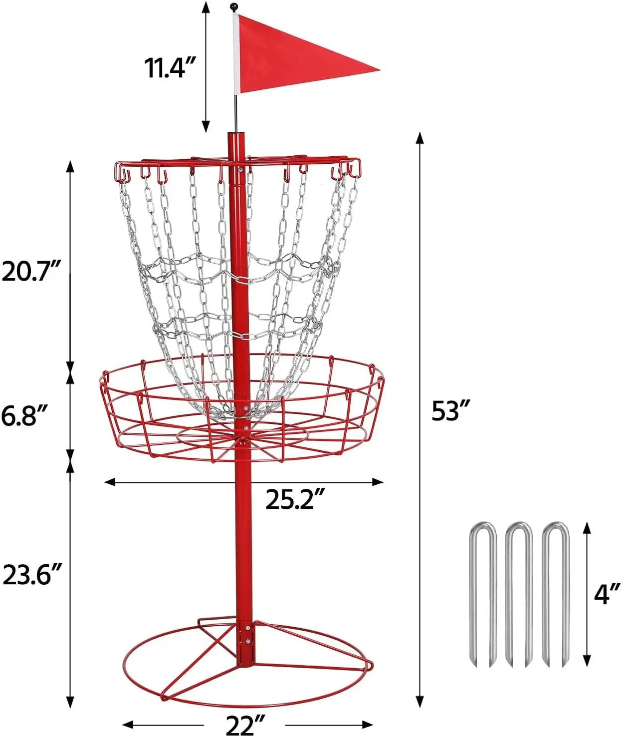 Yaheetech Portable Disc Golf Basket Target – 12-Chain Practice Goal for Disc Sports Training & Outdoor Play