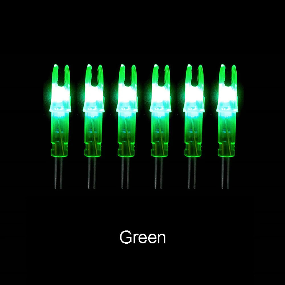 6pcs LED Glowing Arrow Nocks – Luminous Lighted Nocks for 6.2mm Compound Bow Arrow Shafts