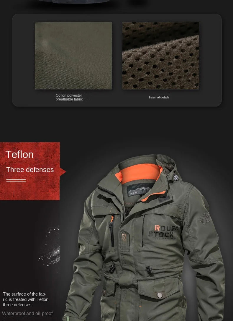 Spring And Autumn Men's Outdoor Camping Hooded Casual Jacket Men's Windproof Waterproof Windbreaker Men's Army Tactical Jacket