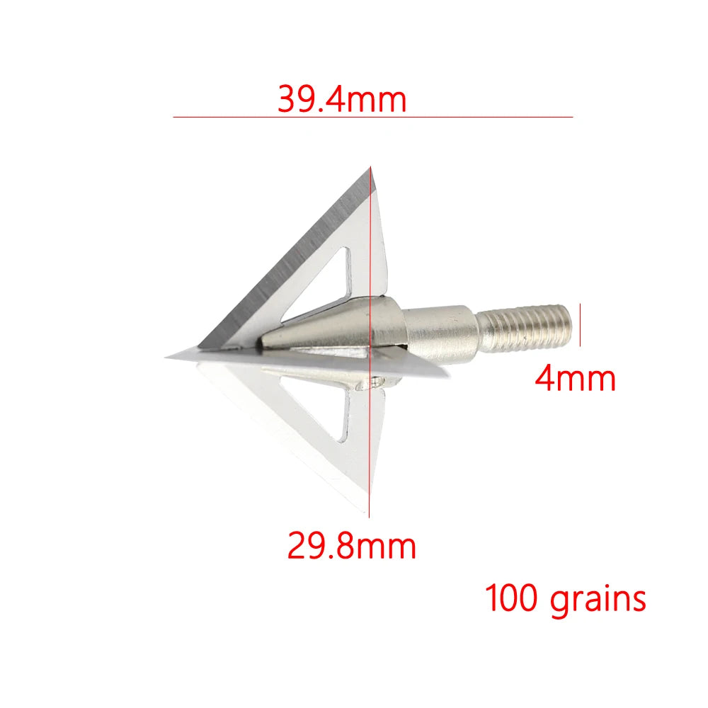 3pcs Arrow Broadheads – 100gn-160gn Tips for Compound, Recurve Bow & Crossbow Hunting