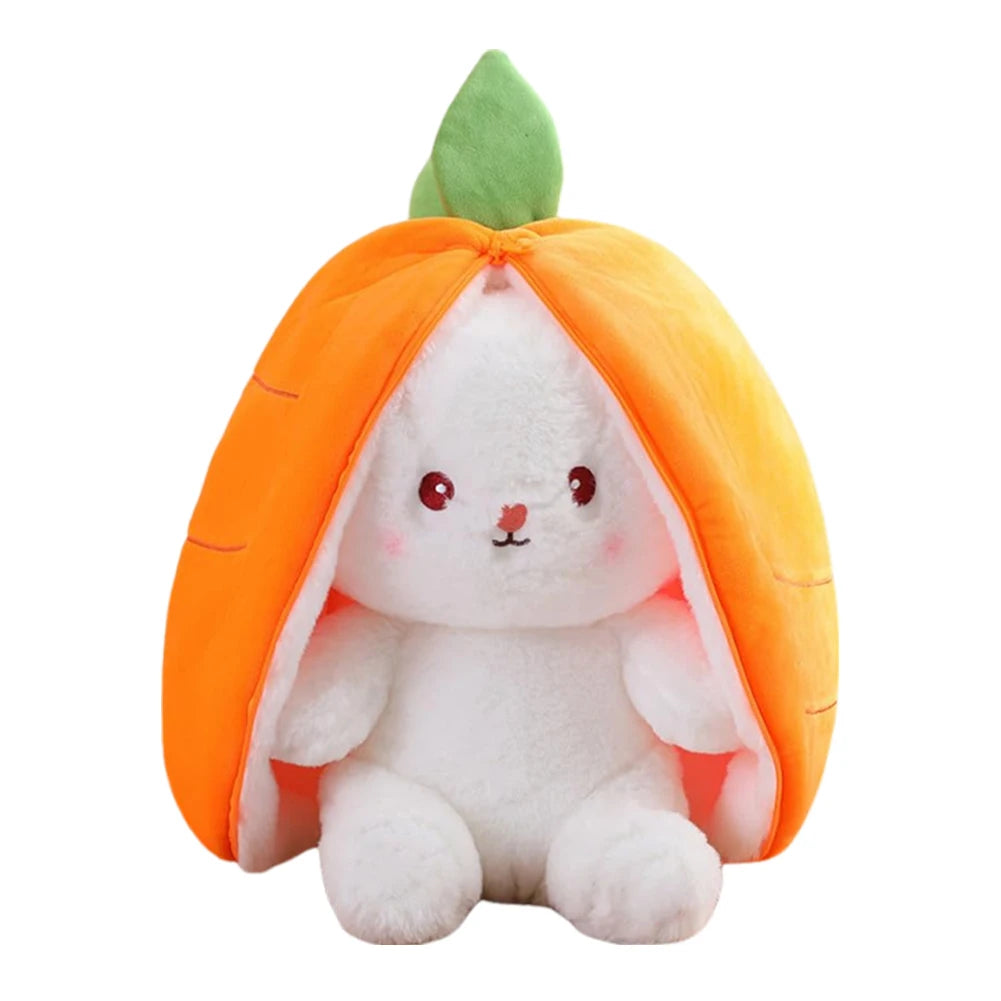 Reversible Bunny Carrot Strawberry Toy with Zipper
