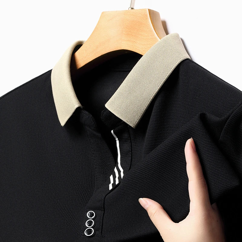Men’s Solid Color Casual Short Sleeve Polo Shirt