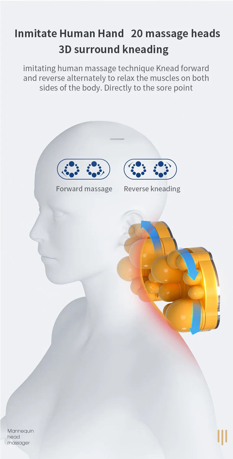 Jinkairui Electric Shiatsu Head Neck Cervical Traction Body Massager