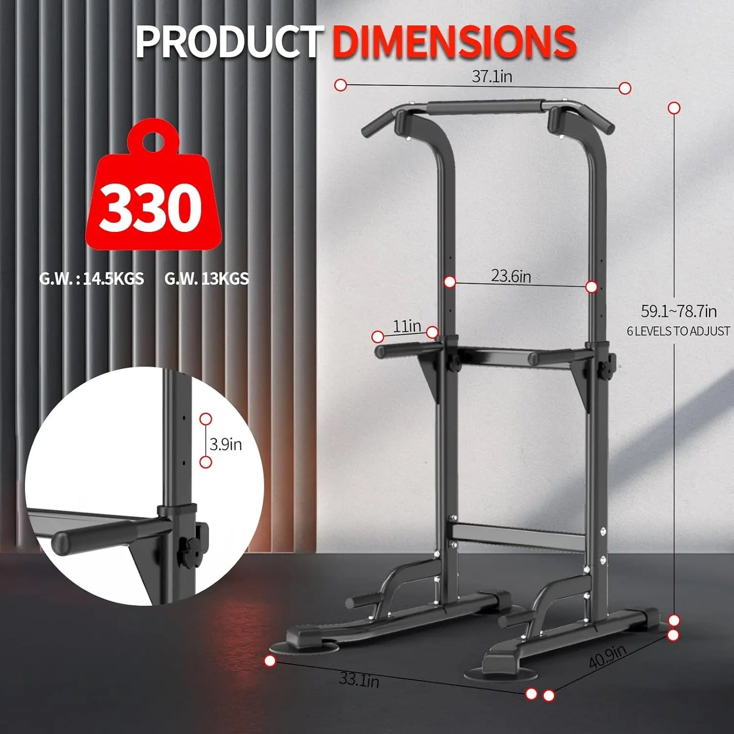 Power Tower Pull-Up and Dip Bar