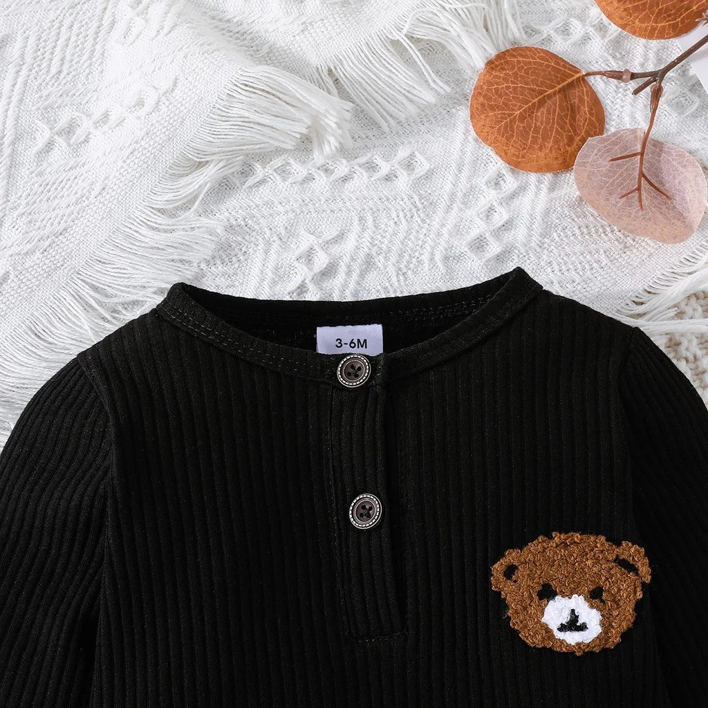 Newborn Baby Cartoon Bear Long Sleeve Onesies