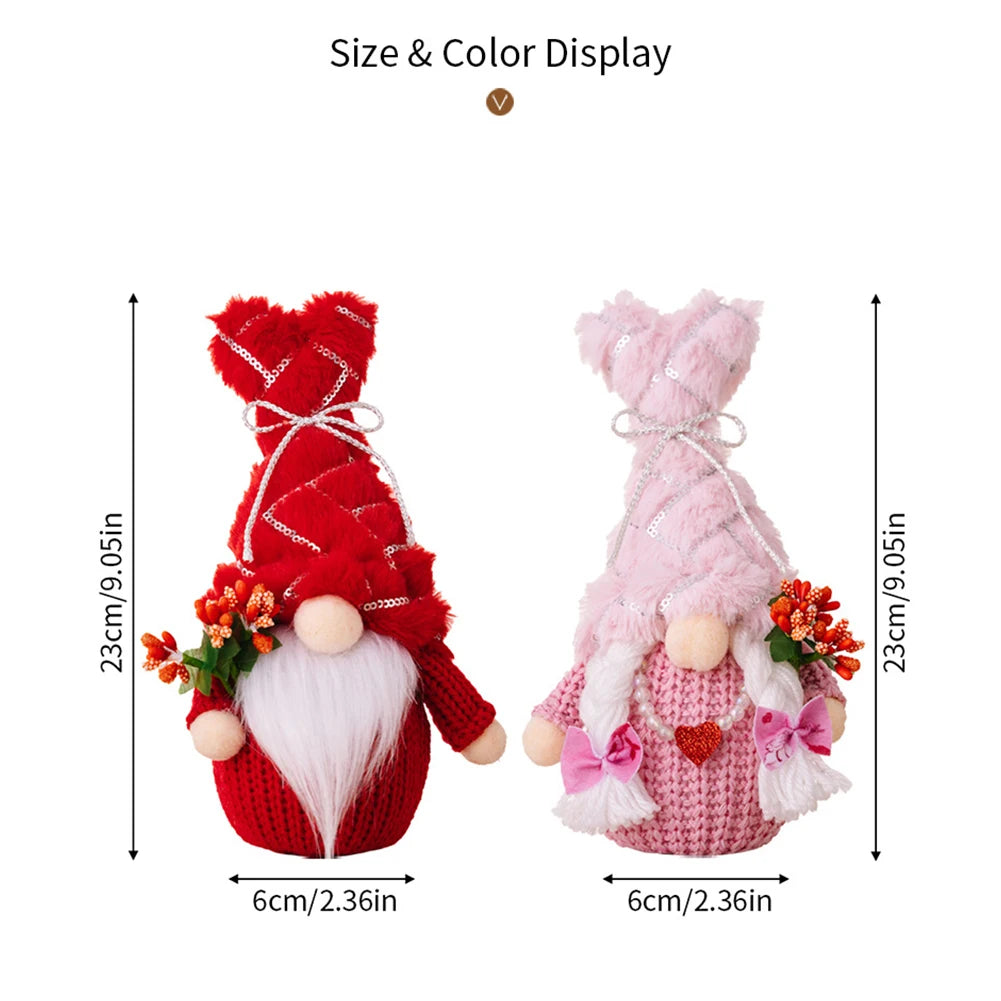 Valentine's Day Gnomes with Sequins Hat
