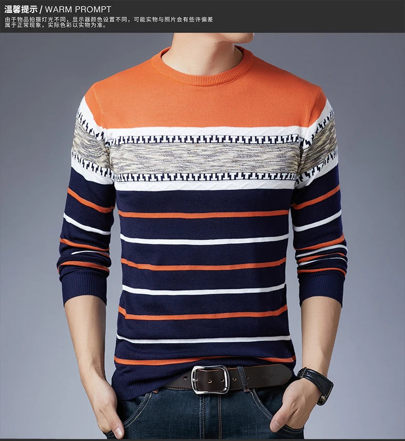 Men's Long-Sleeved Pullover Sweater