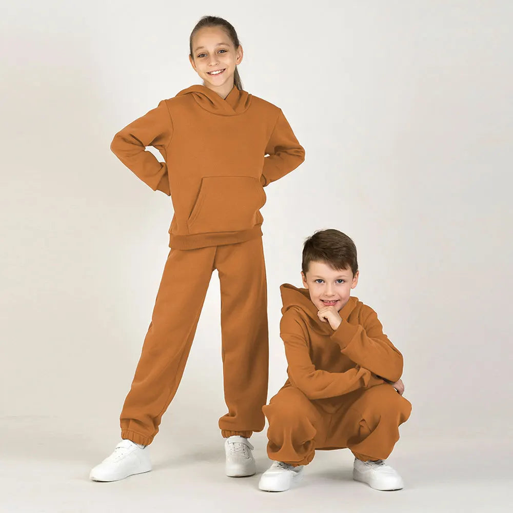 Winter Children Hooded Tracksuits Suits