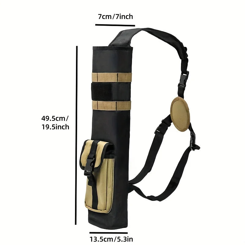 Pskook Archery Lightweight Back Arrow Quiver – Dual Use Foldable Compact Hip Bag with Molle System for Hunting
