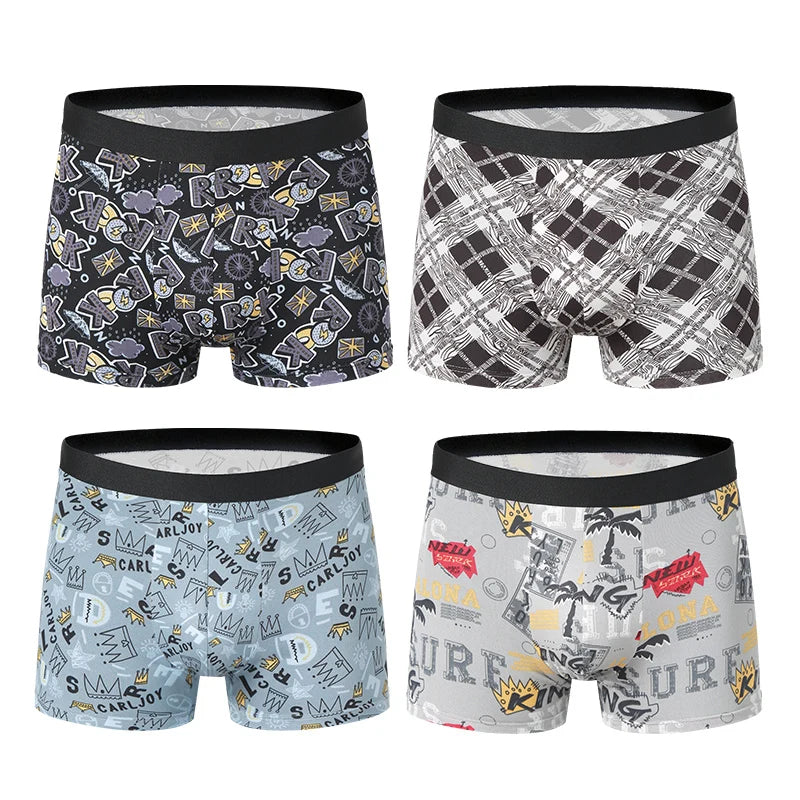 4-Pack Men’s Fashion Printed Boxer Underwear