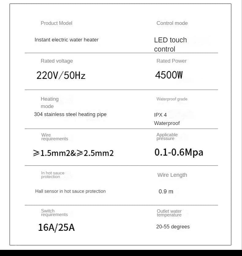 Instant Hot Water Heater
