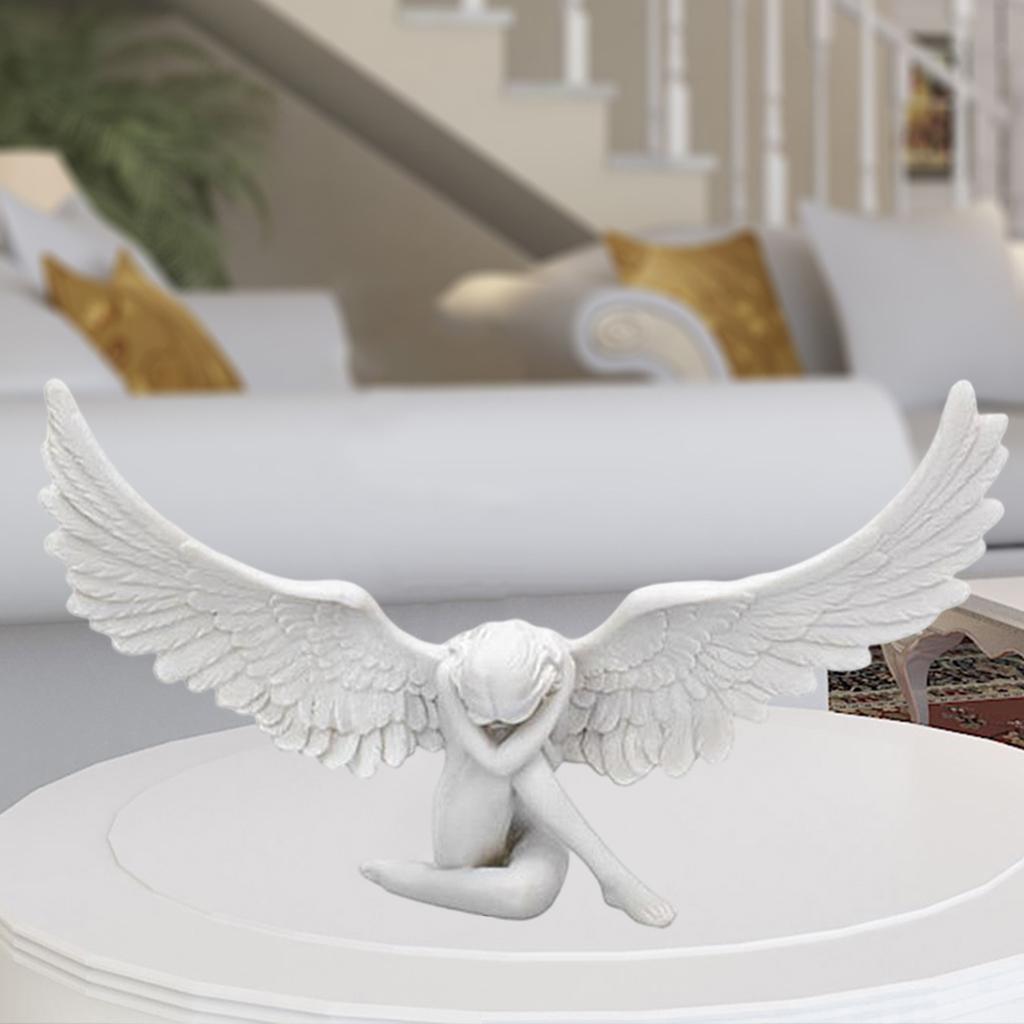 Retro Resin Angel Wing Figurine Vivid Statue