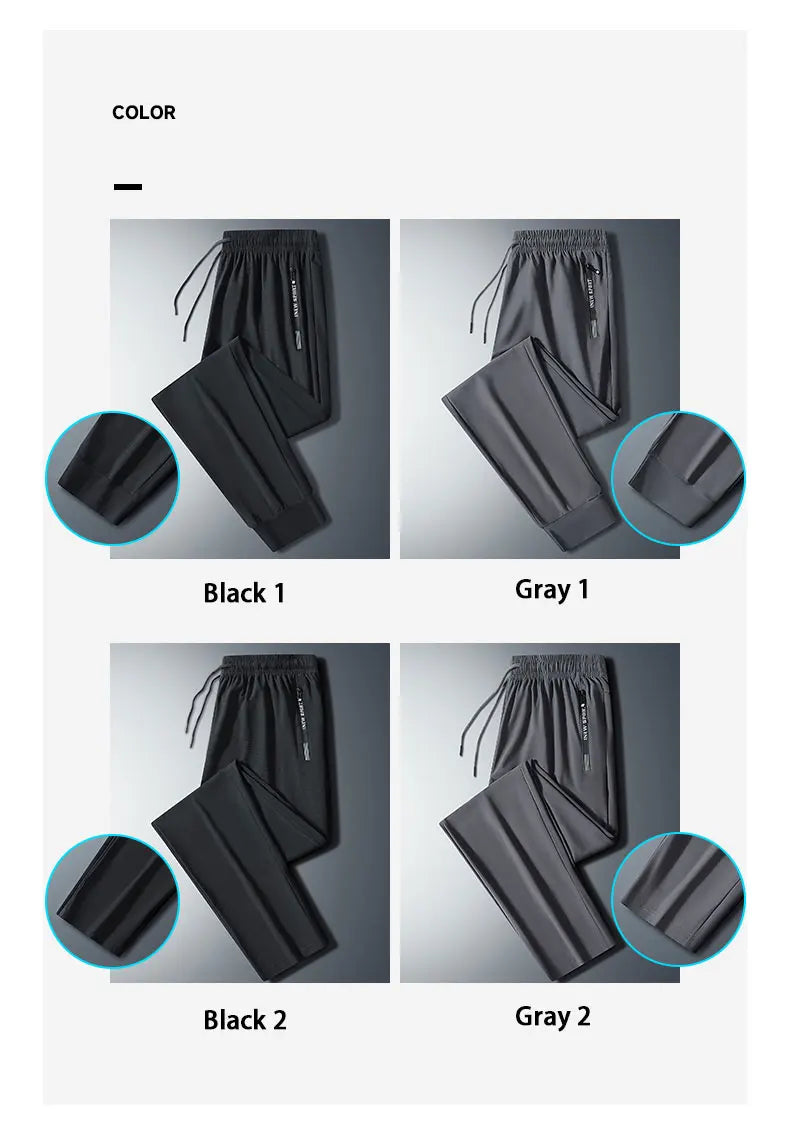 Men’s Quick-Dry Running Pants with Zipper Pockets