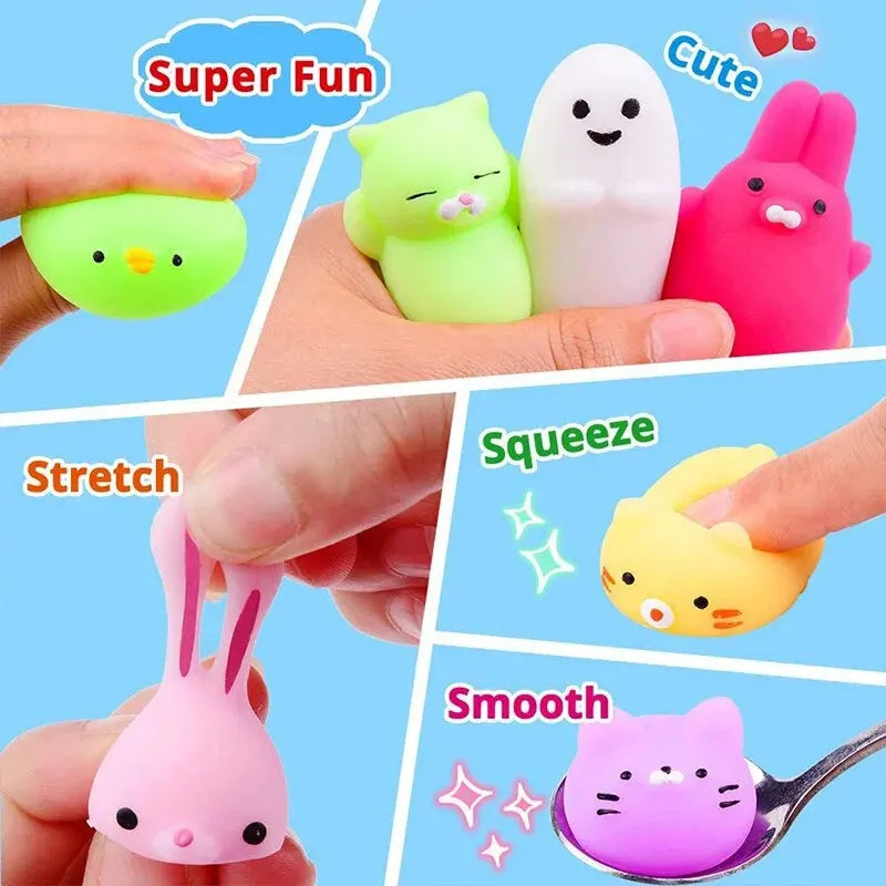 20Pcs Mini Cute Cartoon Animal Stress Relief Toys
