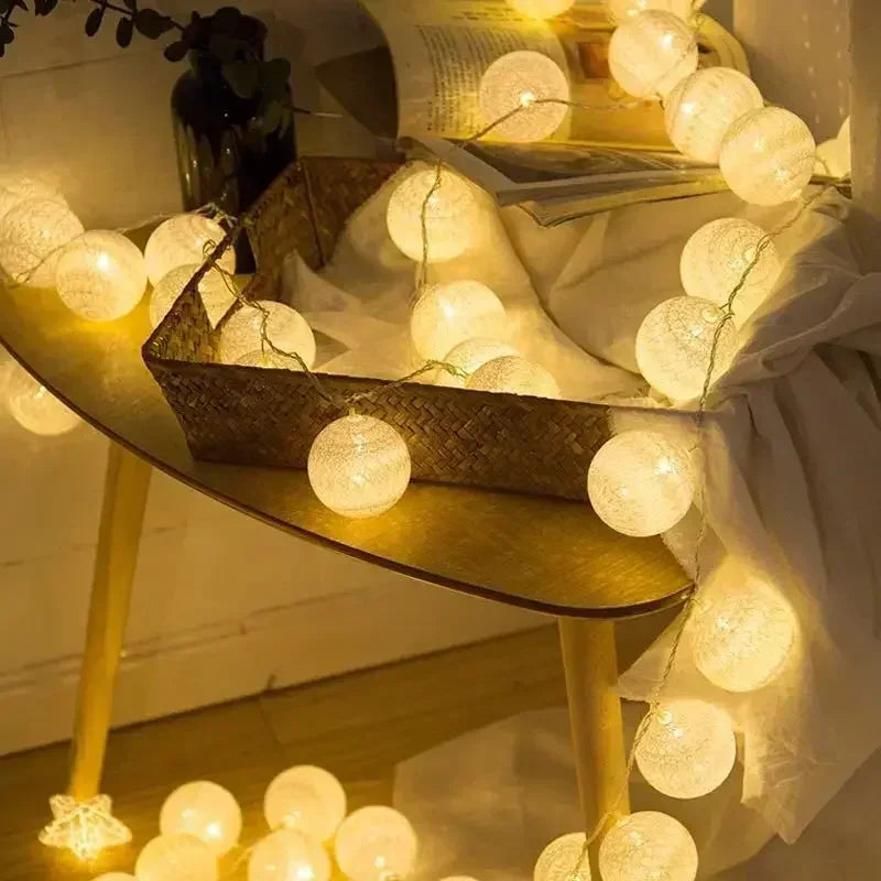 3M 20 LED Cotton Garland Balls Lights
