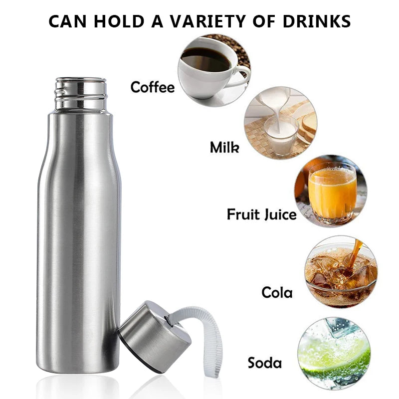 500ml/1000ml rugged stainless steel sports water bottle