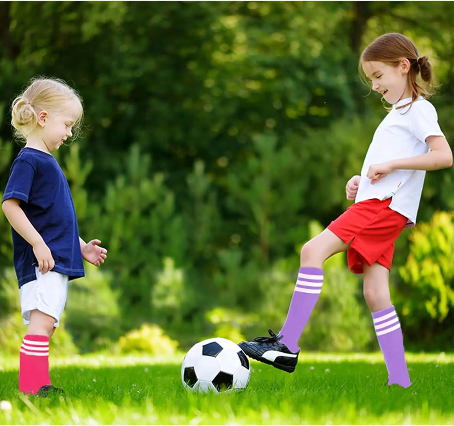 Three Stripes Knee-High Cotton Sports Socks
