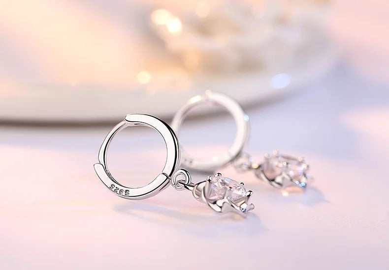 925 Sterling Silver Earrings Jewelry with High Quality Retro Simple Pattern