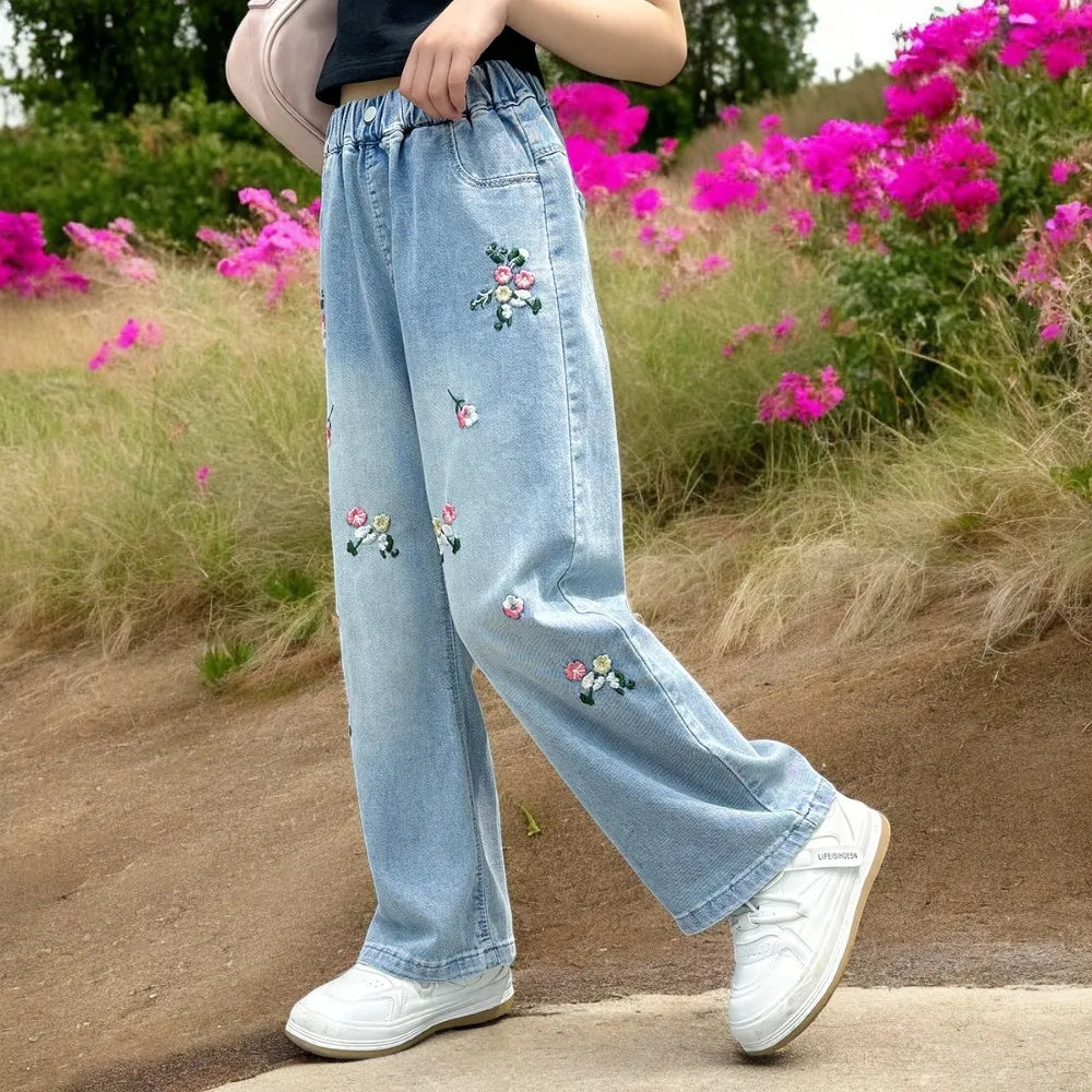 Wide-Leg Denim Trousers