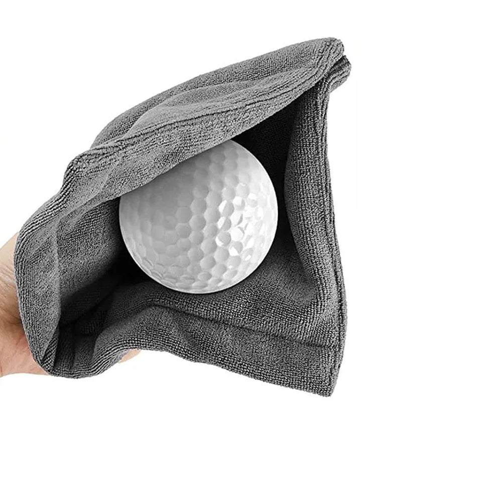 Square Microfiber Golf Ball Cleaning Towel with Carabiner Hook