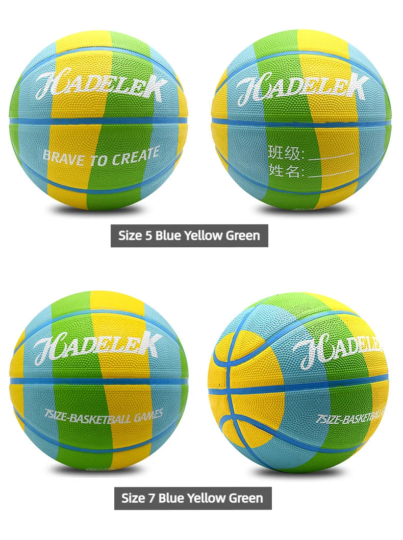 Size 7 Rubber Basketball – Wear-Resistant & High Elasticity