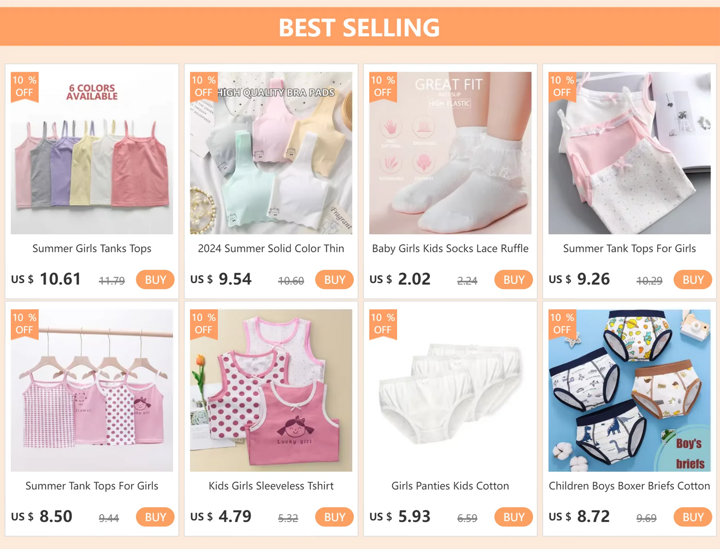 Girls Cotton Briefs