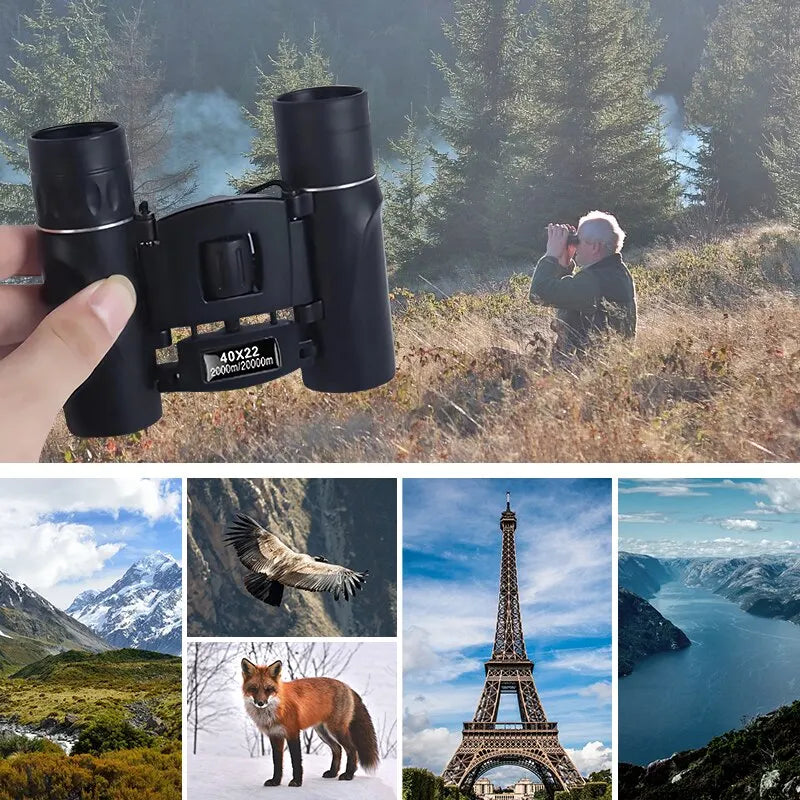 40x22 HD Powerful Binoculars – 2000M Long-Range Folding Mini Telescope for Hunting, Sports & Outdoor Adventure