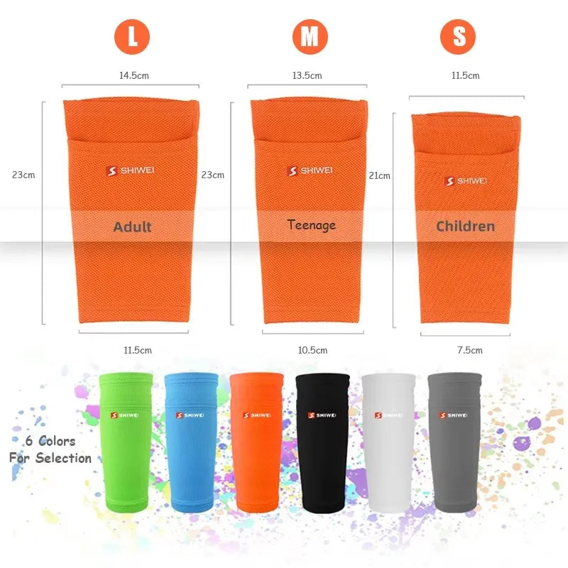 Soccer Shin Guard Pads and Sleeves Set