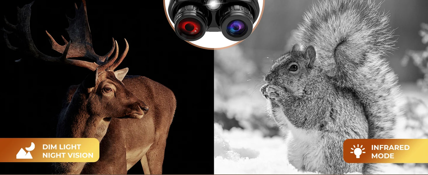 4K Infrared Night Vision Binoculars – 8X Digital Zoom with 600m Range for Hunting & Surveillance