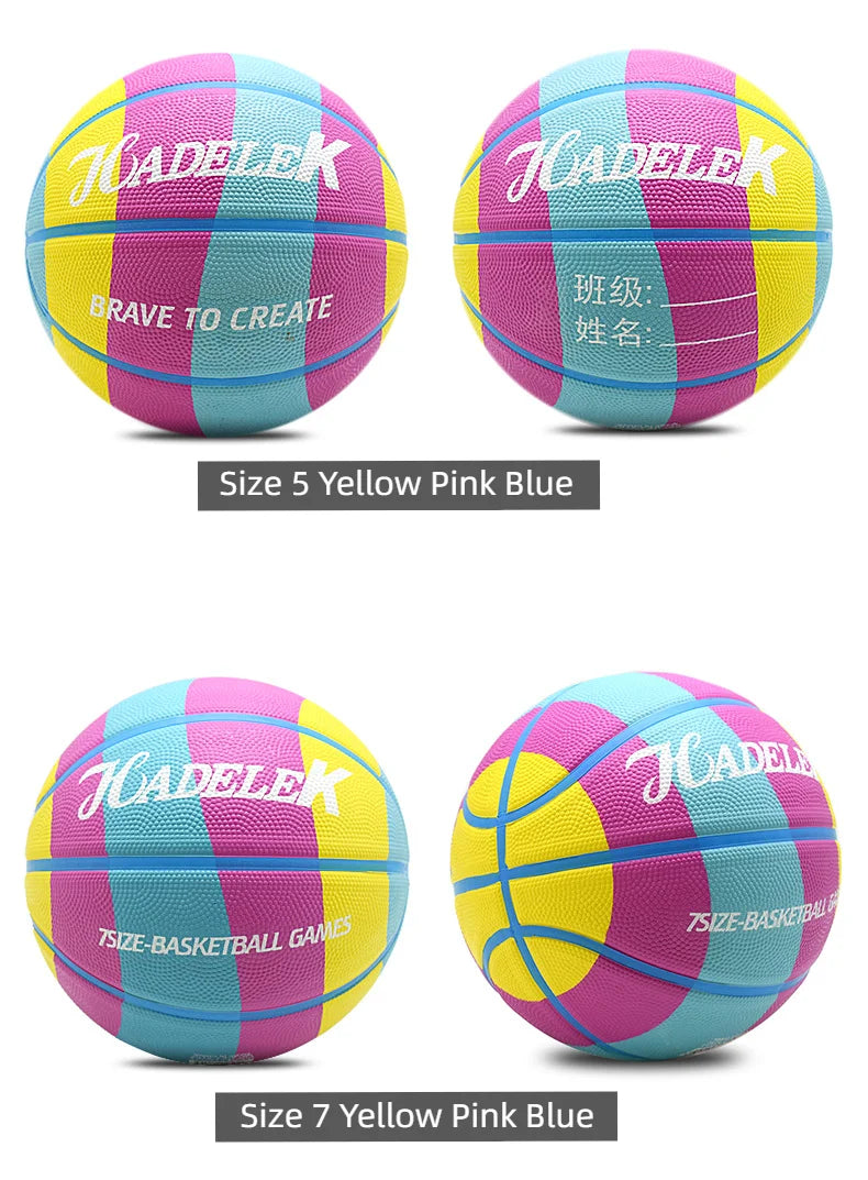Size 7 Rubber Basketball – Wear-Resistant & High Elasticity