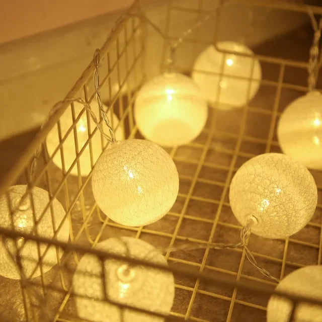 3M 20 LED Cotton Garland Balls Lights