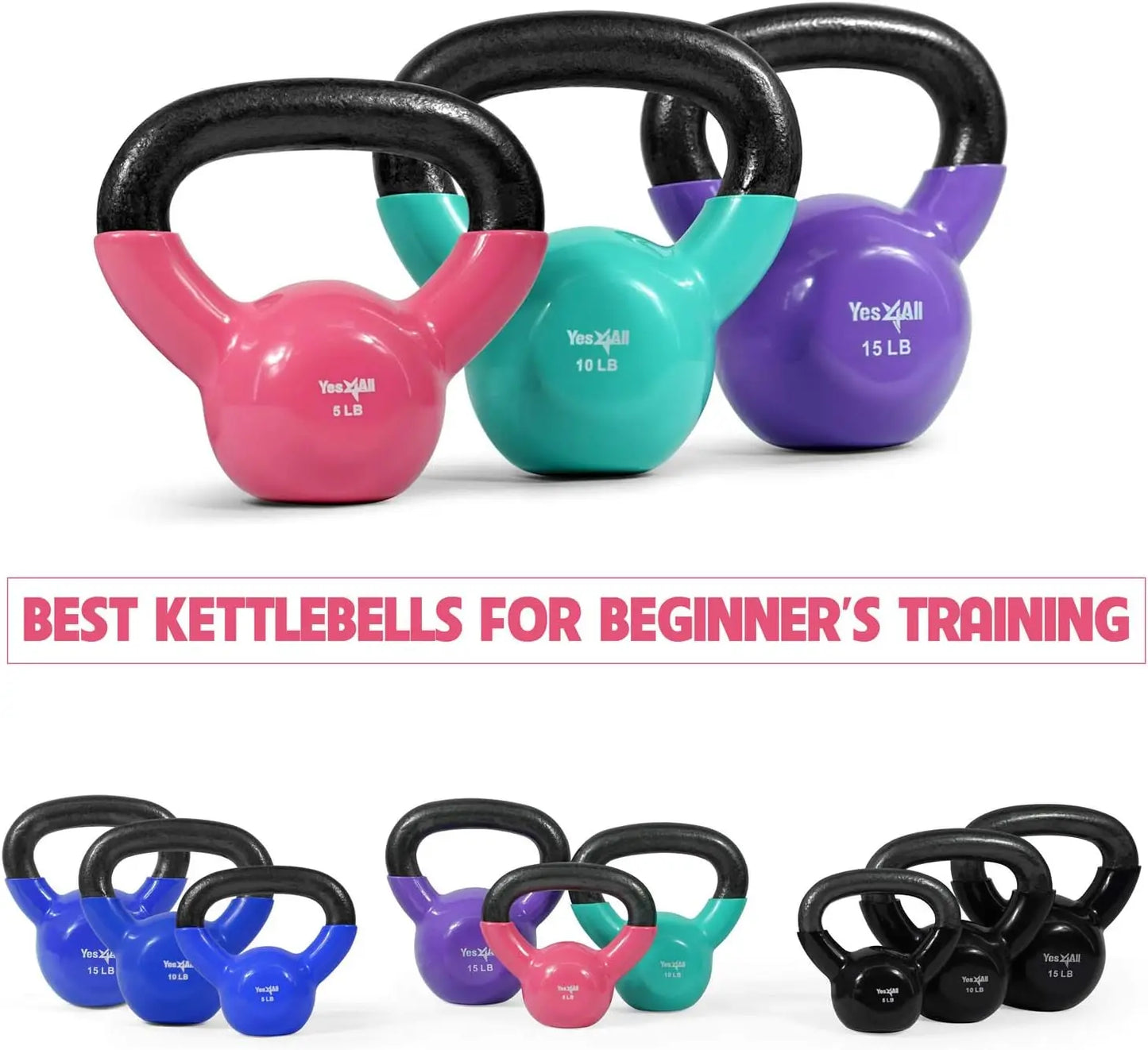 Vinyl Coated Kettlebell Set