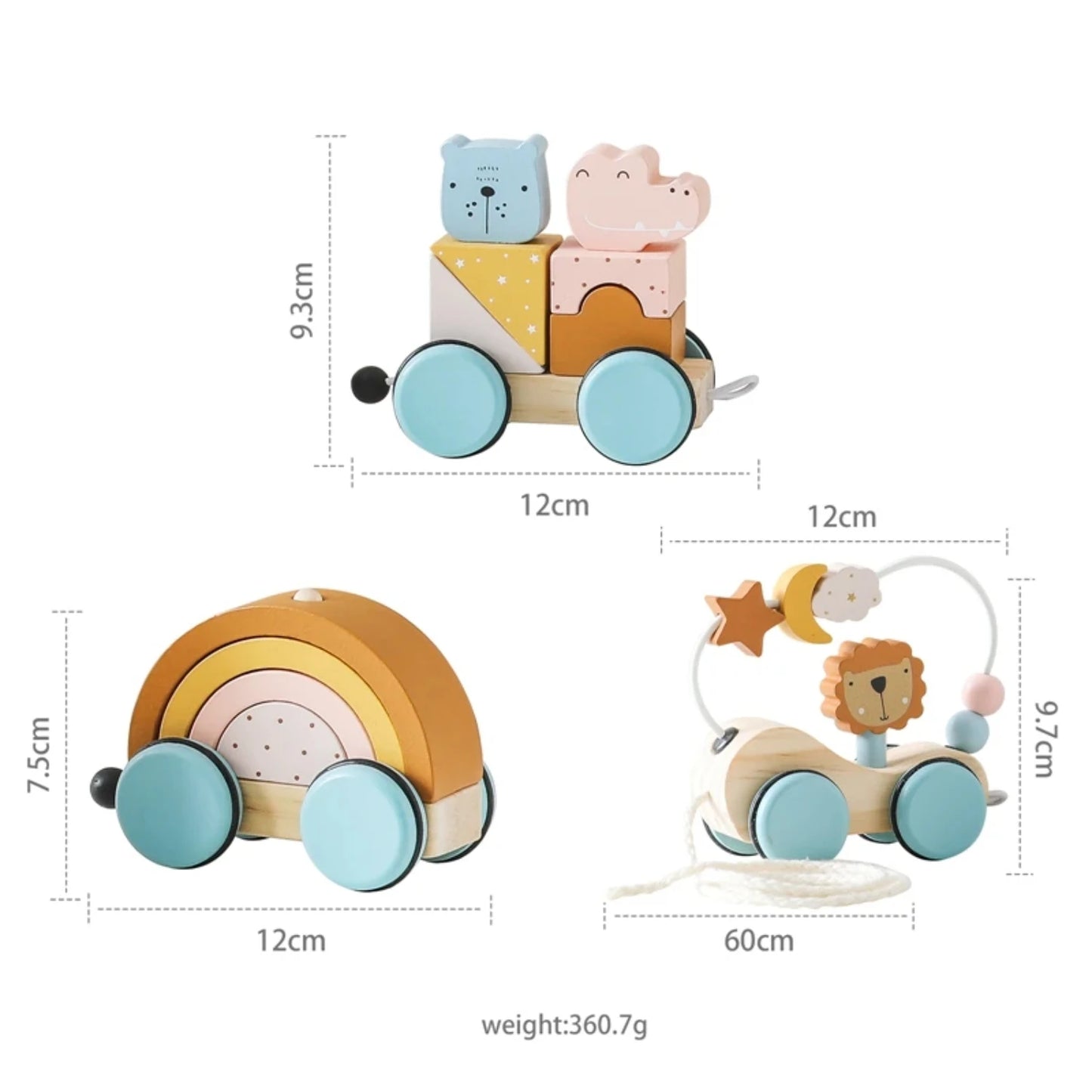 Educational Rainbow Blocks Trolley