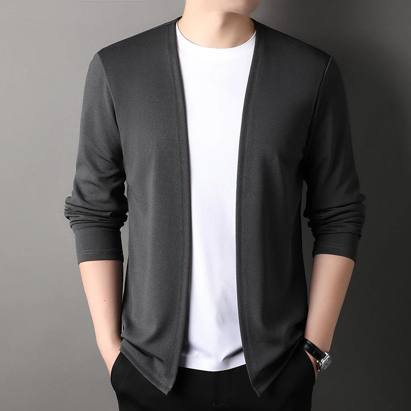Men's Long Sleeved Cardigan Jacket
