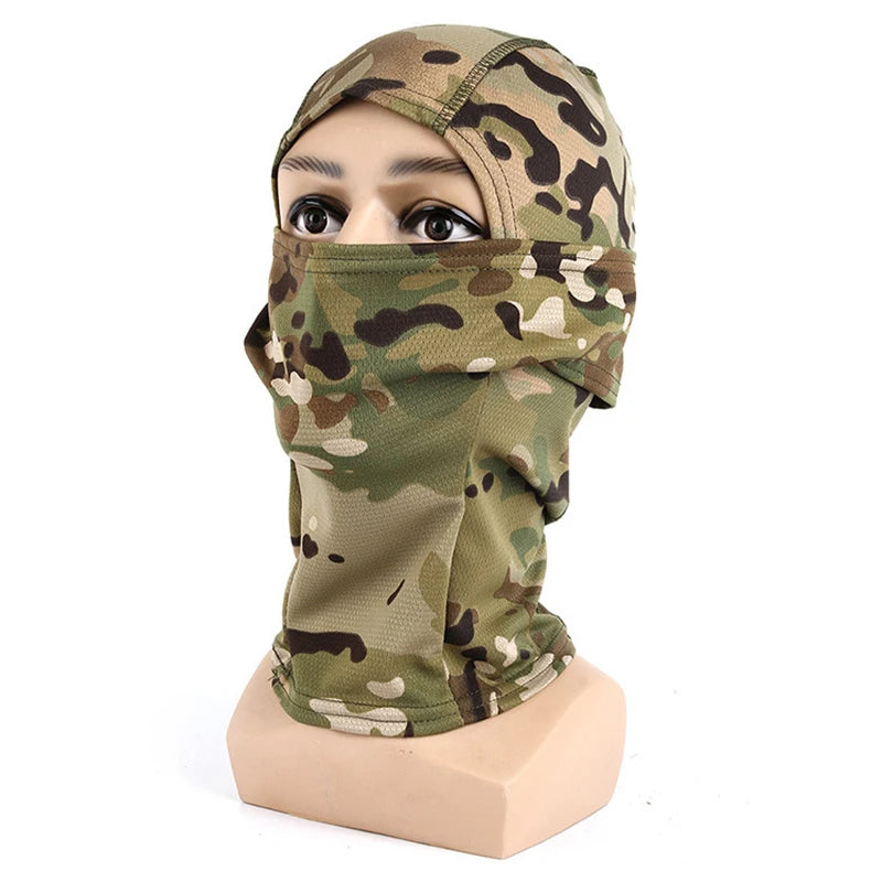 Balaclava Camouflage Full Face Mask – Multicam Neck Gaiter for Hunting, Cycling, and Wargames