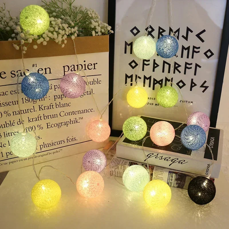 3M 20 LED Cotton Garland Balls Lights