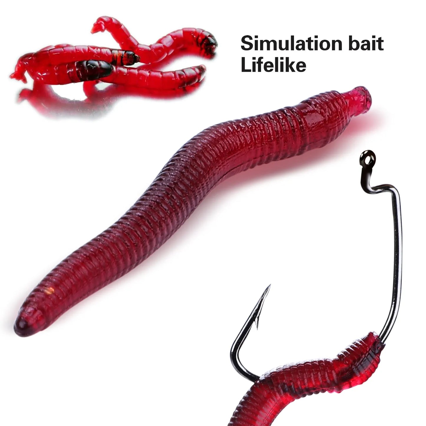 Sougayilang Soft Fishing Lures – 50-200pcs Simulation Worms