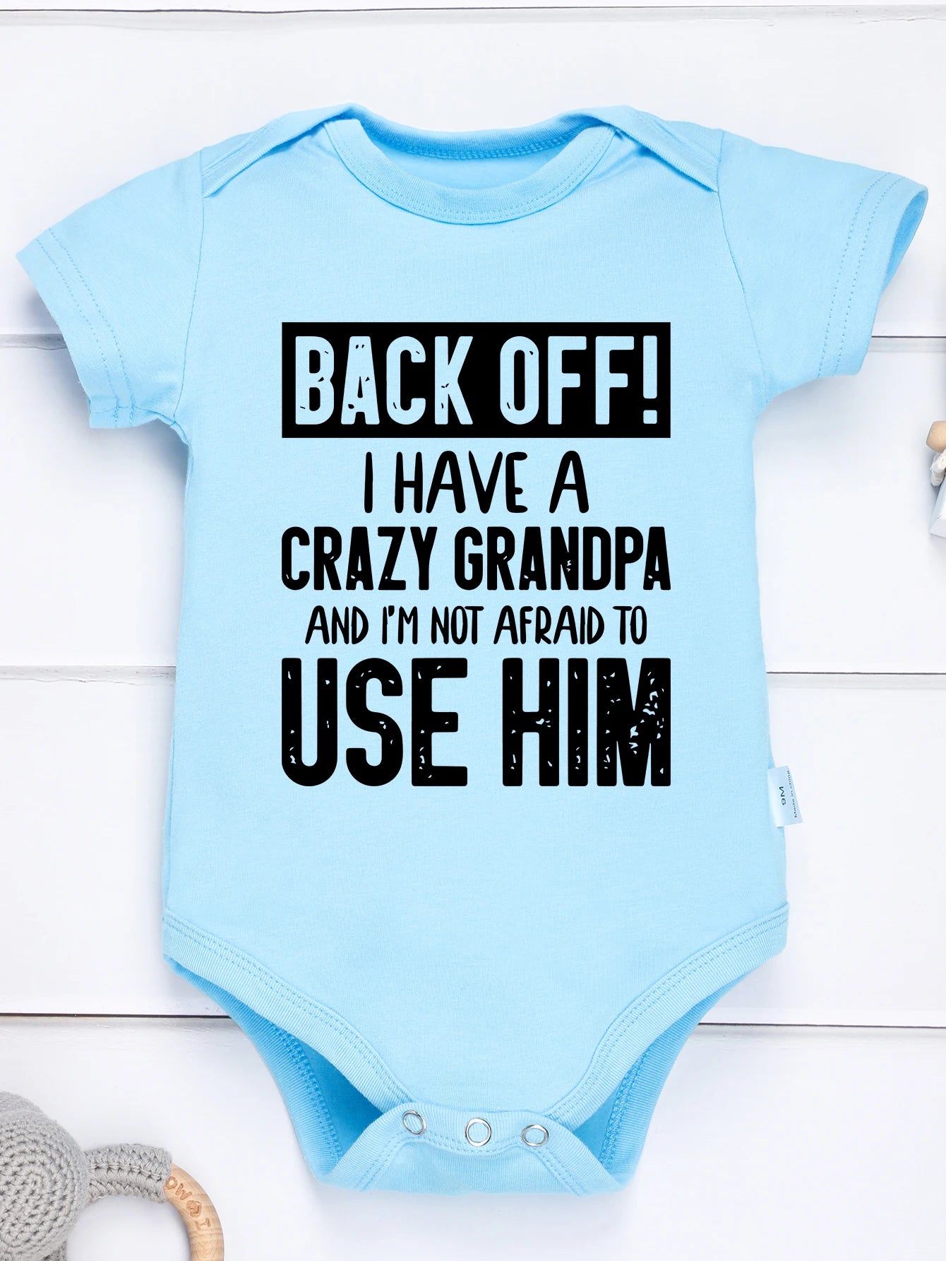 "I Have a Crazy Grandpa" Funny Newborn Boy Onesie