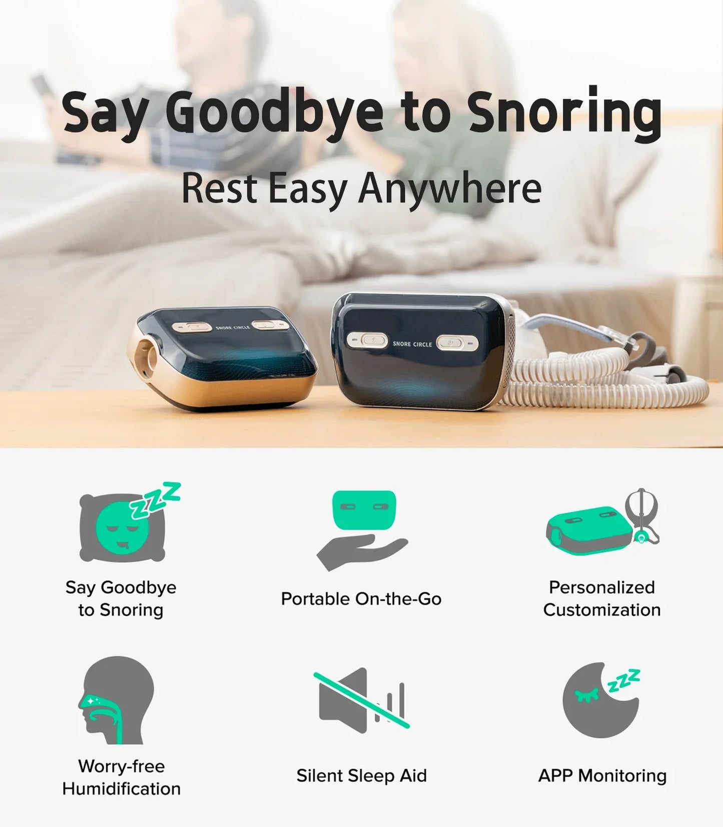 Mini Bluetooth CPAP anti-snoring device