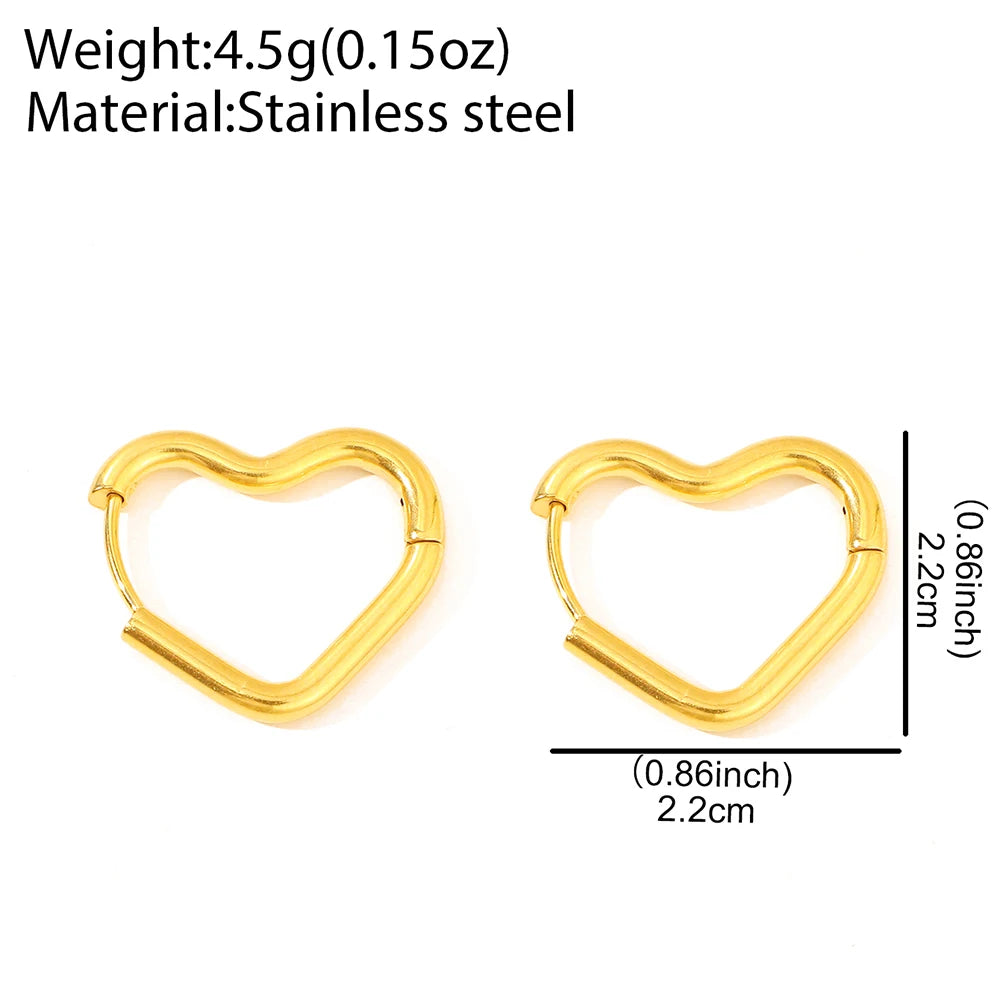 Stainless Steel Exquisite Heart Hollow Stud Earrings