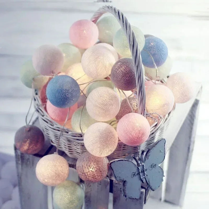 3M 20 LED Cotton Garland Balls Lights