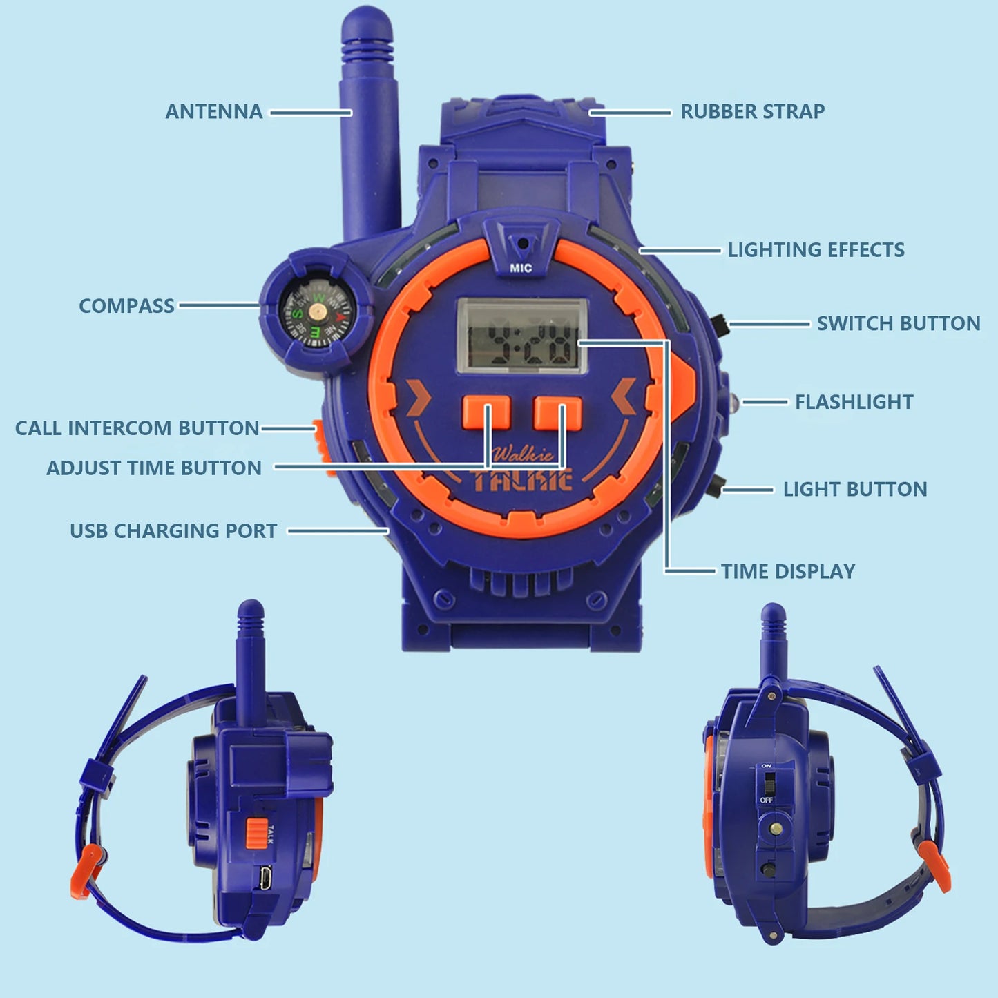 Kids Walkie Talkie Watch Style