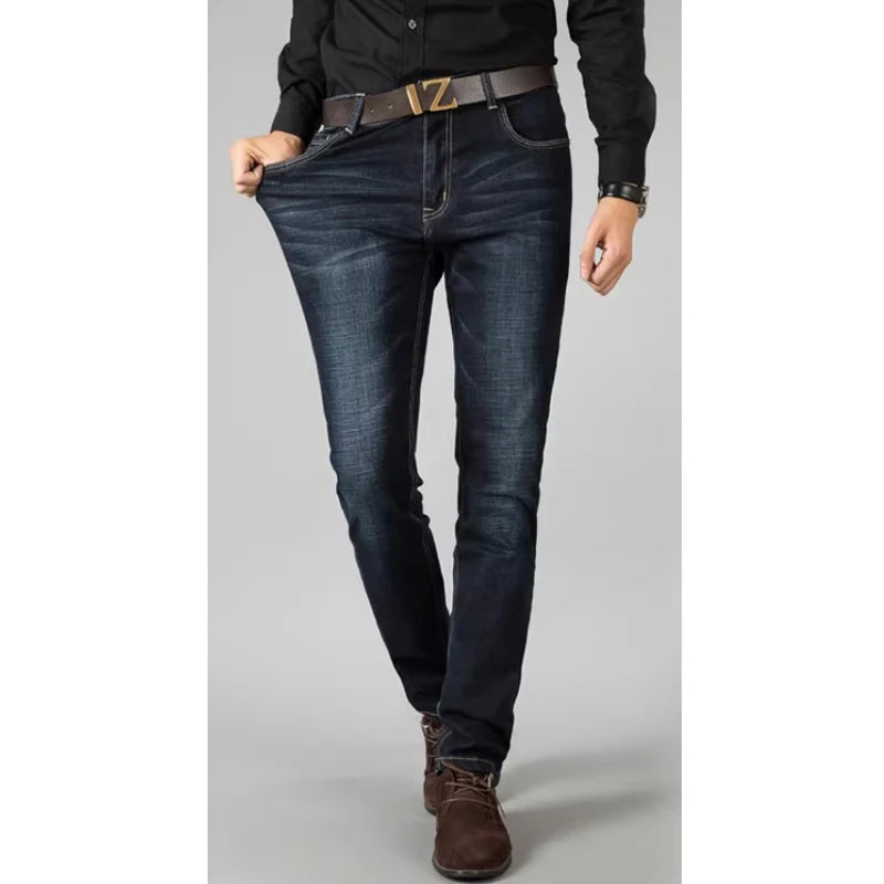 Men's Straight Leg Elastic Casual Slim Fit Jeans