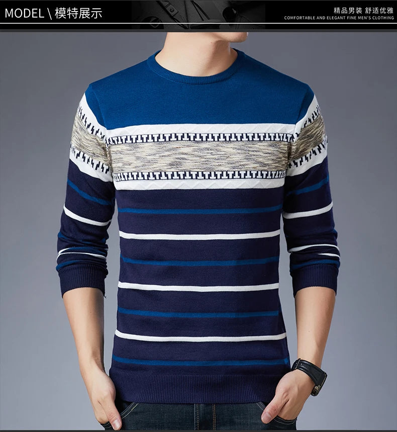 Men's Long-Sleeved Pullover Sweater
