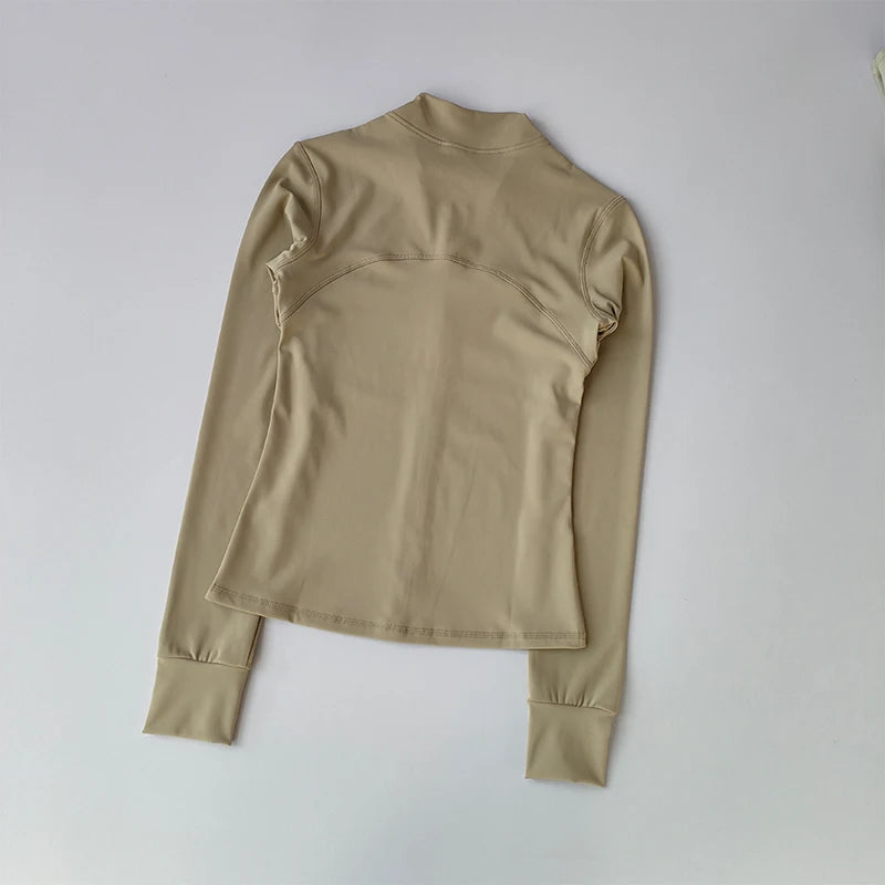 Yoga Suit Women's High-end Standing Collar Long-Sleeved Sports Jacket