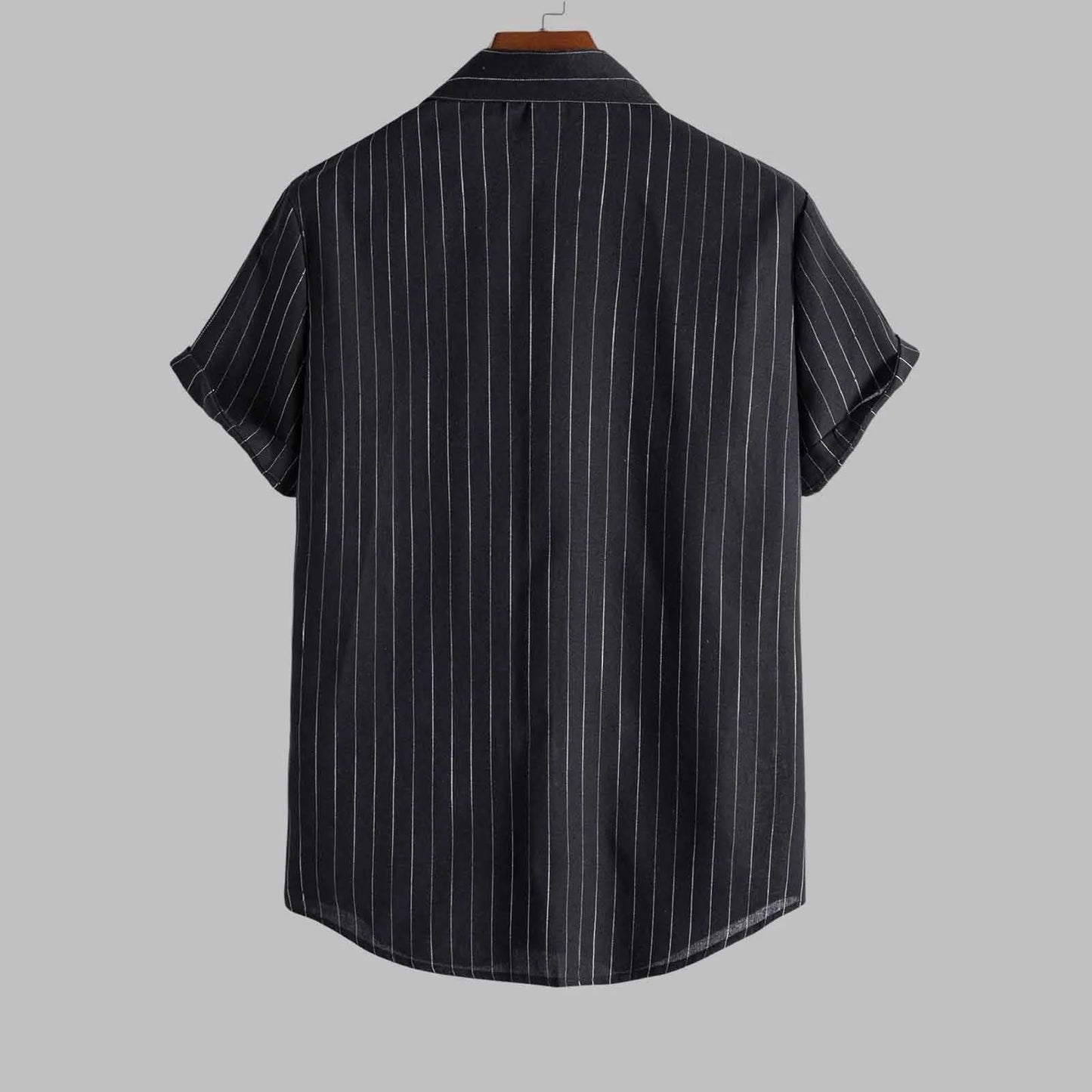 Men’s Casual Striped Short-Sleeved Shirt