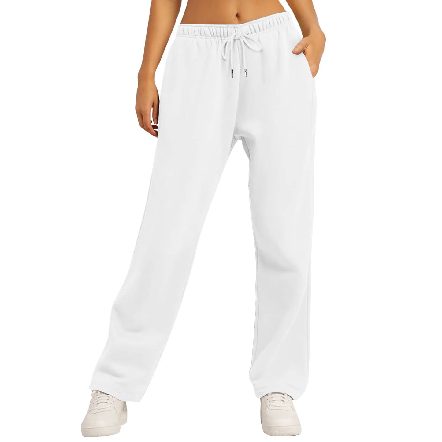 Drawstring Wide-Leg Sweatpants