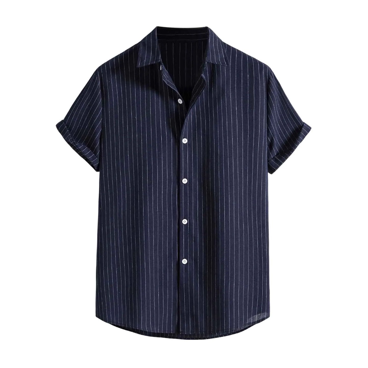Men’s Casual Striped Short-Sleeved Shirt